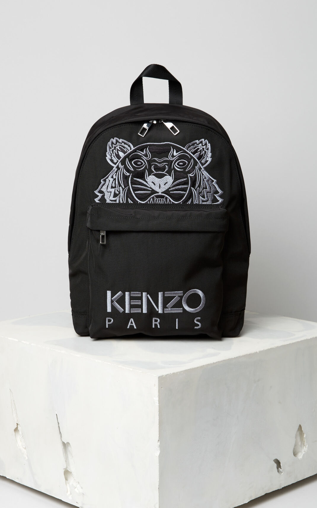 Kenzo Large Tiger Kanvas Sırt Çantası Bayan Siyah | 4978-INFJY